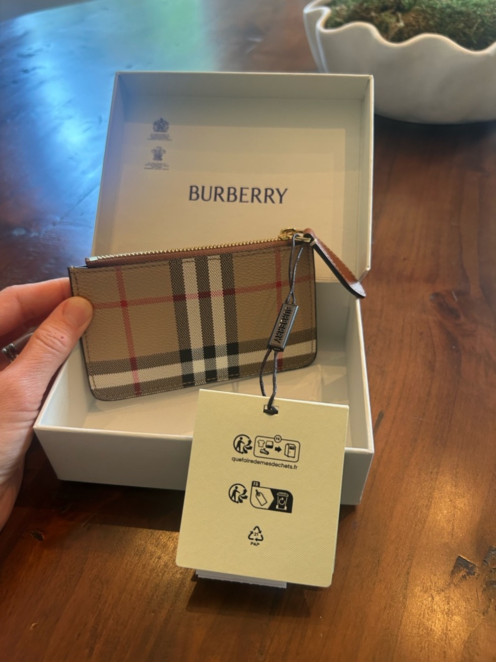 New with Tags - Authentic Burberry Check Strap Coin Case
